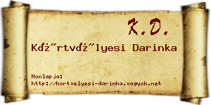 Körtvélyesi Darinka névjegykártya
